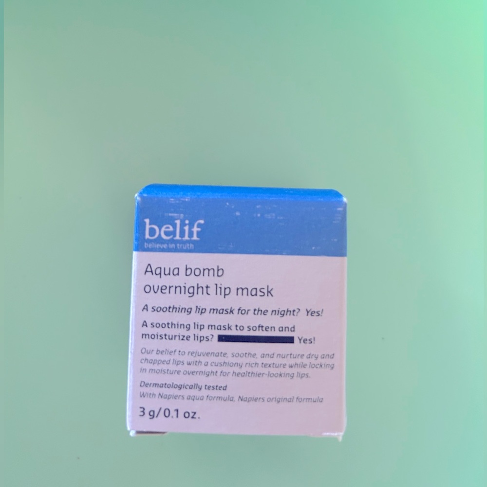 belief aqua bomb overnight lip mask